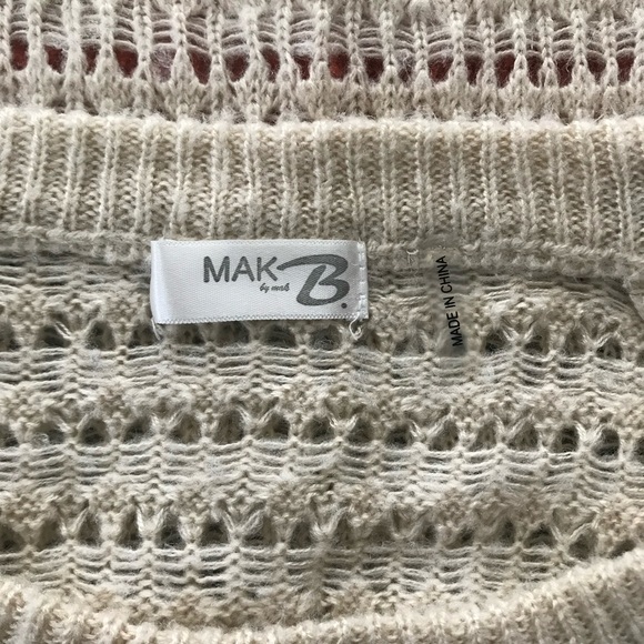 MAK B Color Block Open Knit Sweater - Women’s Small - Picture 9 of 11